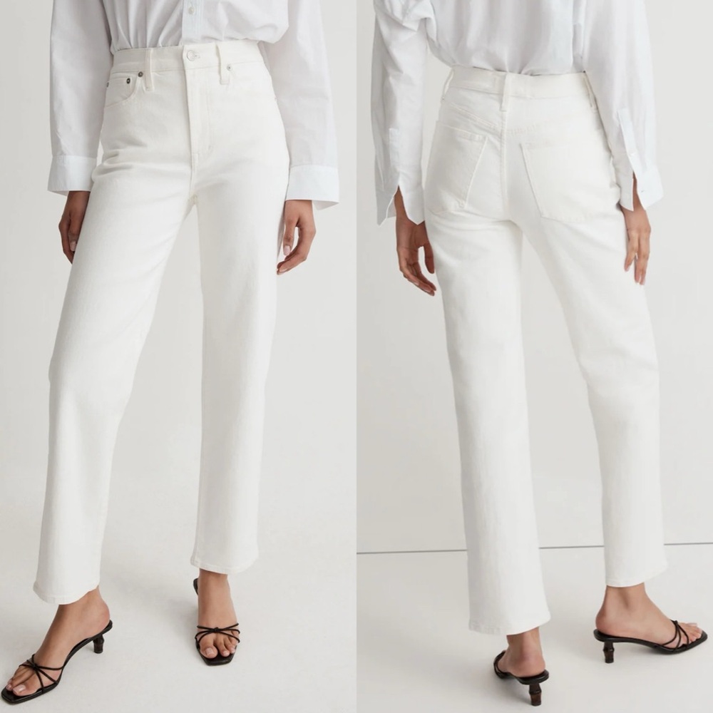 NWT Madewell Tall The Perfect Vintage Straight Leg Jeans White
